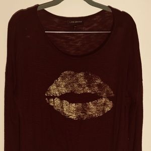 Golden Lips Maroon Sweater.